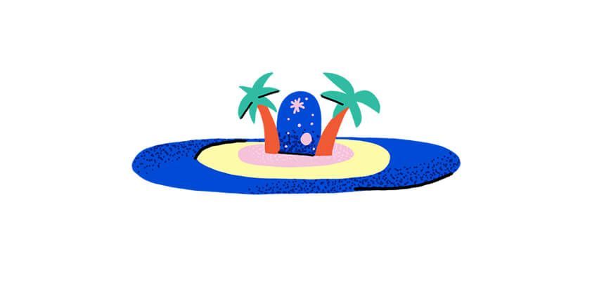 tropical island illustration, Best online course platforms